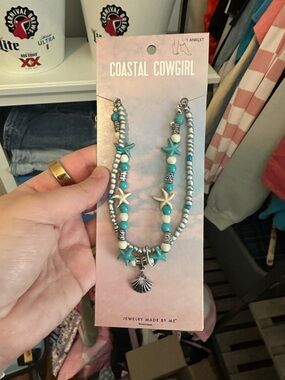 Coastal Cowgirl Turquoise Starfish Anklet Set